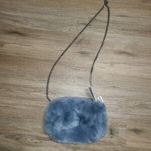 NWT Natures Collection Real Rabbit Fur Tube Bag Purse Chain Small Crossbody